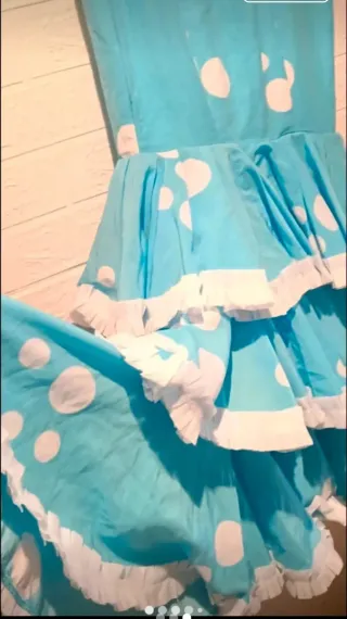 Falda flamenca lunares azul y blanco