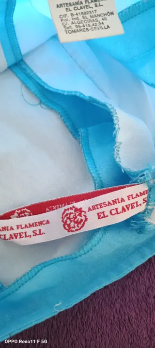 Falda flamenca lunares azul y blanco