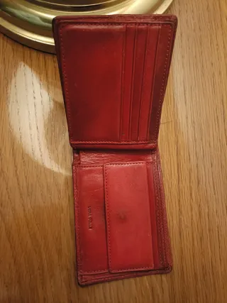 Portafoglio Uomo Vera Pelle Rosso