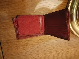 Portafoglio Uomo Vera Pelle Rosso