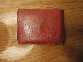 Portafoglio Uomo Vera Pelle Rosso