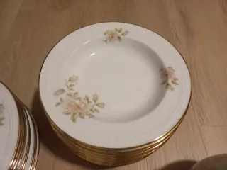 Vajilla Nasico Porcelana Flores Dorada