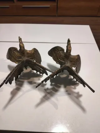 Figura decorativa de 2 gallos de metal