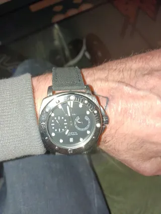 Reloj POEDAGAR Hombre Negro/Plata ,Nuevo.