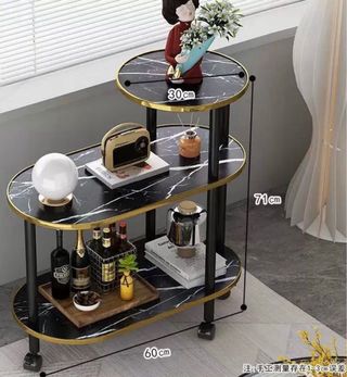 Tavolino marmo bianco e oro