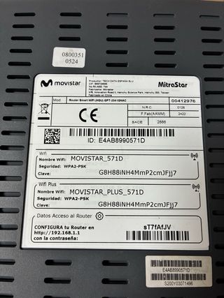 Router HGU Movistar Mitrastar Fibra Óptica