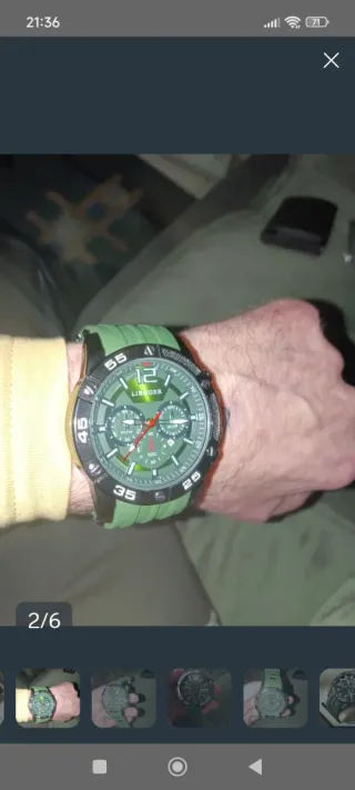 Reloj LIBOGER Hombre Grande Negro Verde