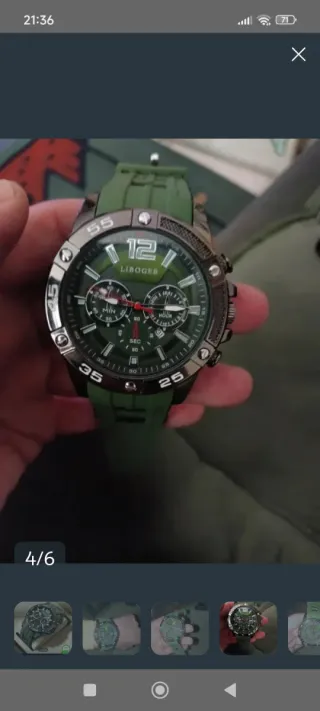 Reloj LIBOGER Hombre Grande Negro Verde