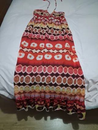 Vestido largo estampado multicolor