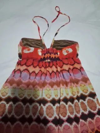 Vestido largo estampado multicolor