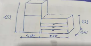 Mueble TV salón madera y cristal