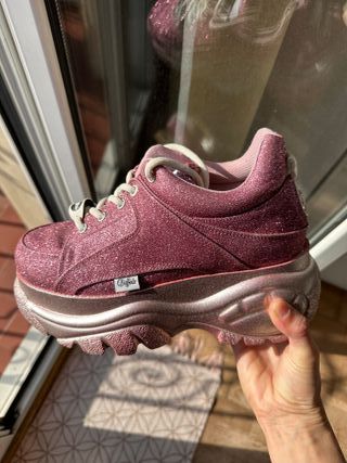 Buffalo London Plataforma Rosa Glitter Y2K