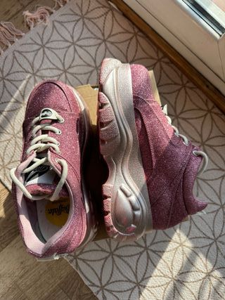 Buffalo London Plataforma Rosa Glitter Y2K