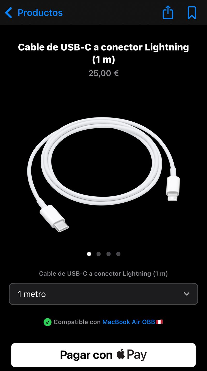 Cable Lightning a USB-C Apple afbeelding 3