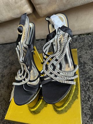 Sandalias Tulipano Tacón Alto Strass