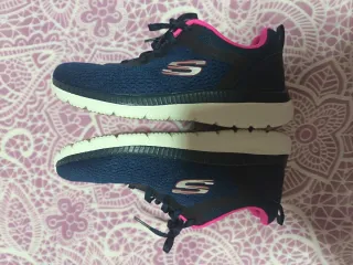 Zapatillas Skechers Mujer Talla 38 Azul/Rosa