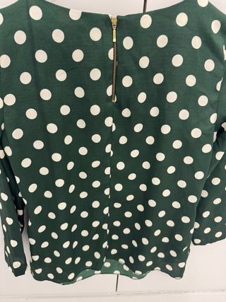 Blusa Zara Verde Lunares
