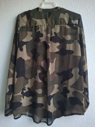 Camisa gasa estampado camuflaje