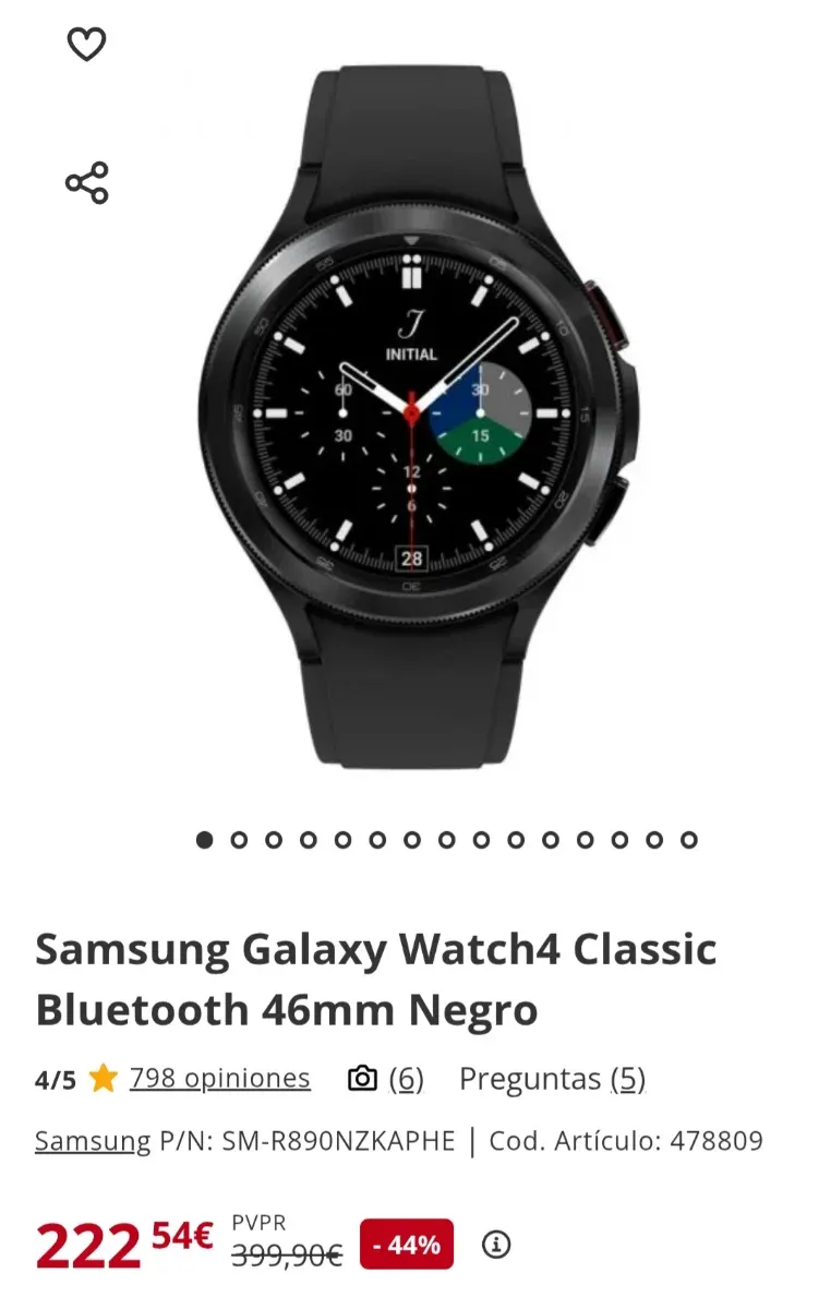 Samsung Galaxy Watch4 Classic Negro nuevo afbeelding 9