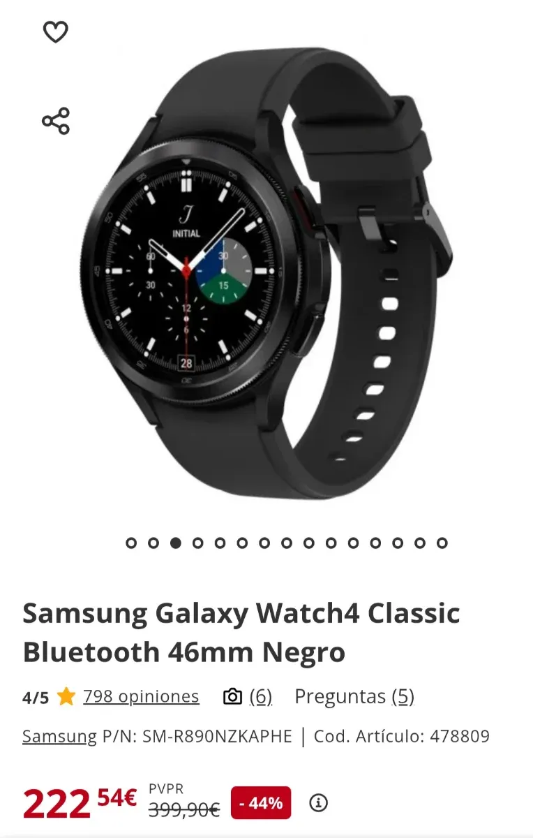 Samsung Galaxy Watch4 Classic Negro nuevo afbeelding 10