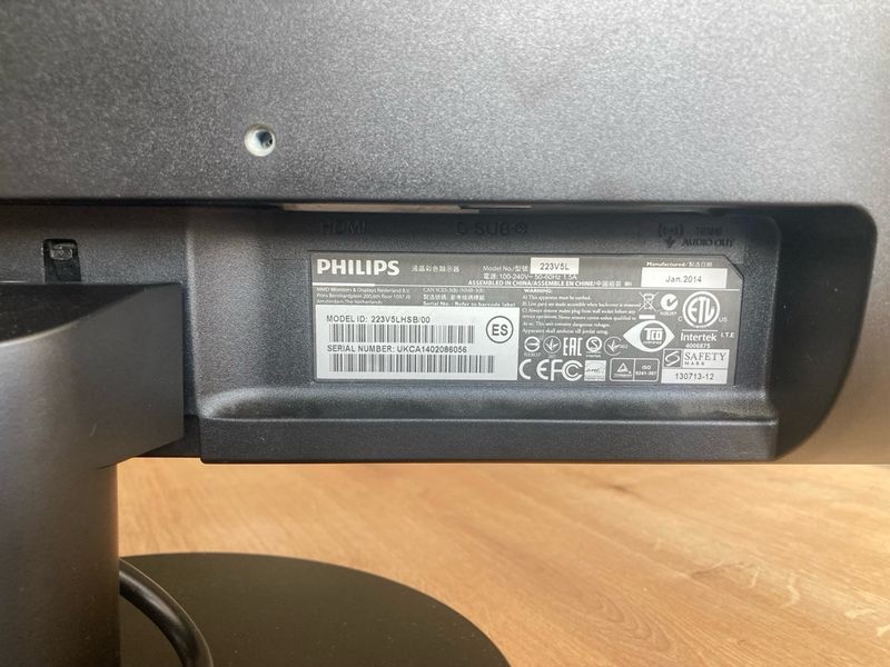 Monitor Philips 223V LED Negro afbeelding 2