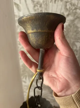 Lámpara de techo colgante metal y cristal