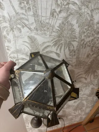 Lámpara de techo colgante metal y cristal