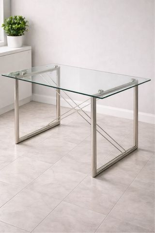 Mesa escritorio cristal y metal