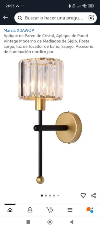 Lámparas colgantes cristal y metal negro