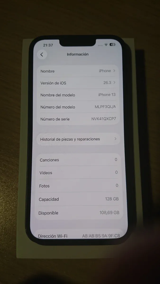 iPhone 13 128GB 100% Medianoche con caja afbeelding 5