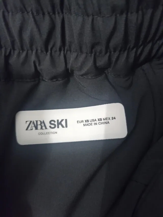 Pantalón nieve Zara mujer Talla XS negro con RECCO