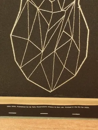 Cuadro Ciervo Geométrico Negro y Dorado