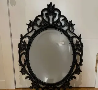 Espejo Ovalado Negro Decorativo Pared