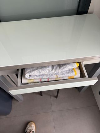 Mesa Cocina Plegable Cristal y Metal