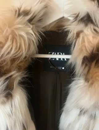 Abrigo pelo Zara multicolor