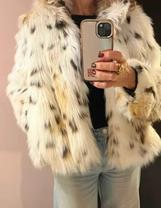 Abrigo pelo Zara multicolor