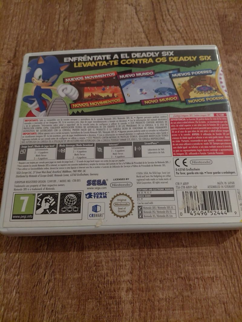 Sonic Lost World Caja e Instrucciones afbeelding 3