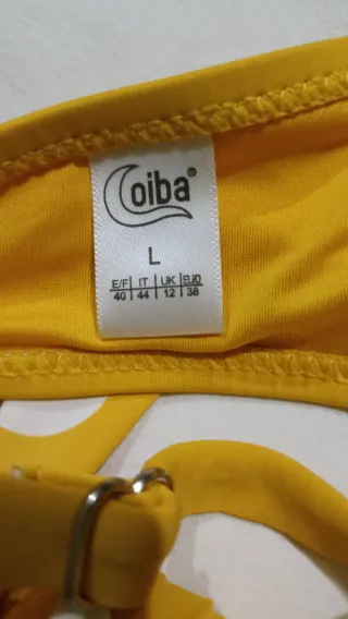 Bikini Top Amarillo Lunares Blanco Nuevo