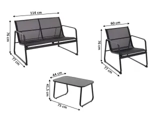 Set Exterior Metálico Negro