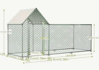 Gallinero metálico con recinto de corral