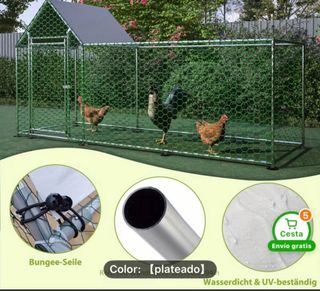 Gallinero metálico con recinto de corral