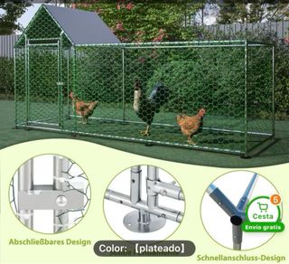 Gallinero metálico con recinto de corral