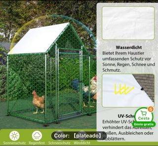 Gallinero metálico con recinto de corral