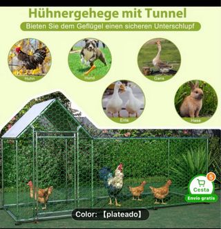 Gallinero metálico con recinto de corral