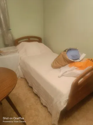 Cama Ortopédica Hospitalaria Madera y Tela