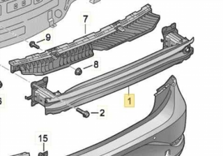 2G0807305 REFUERZO PARAGOLPES TRASERO VOLKSWAGEN