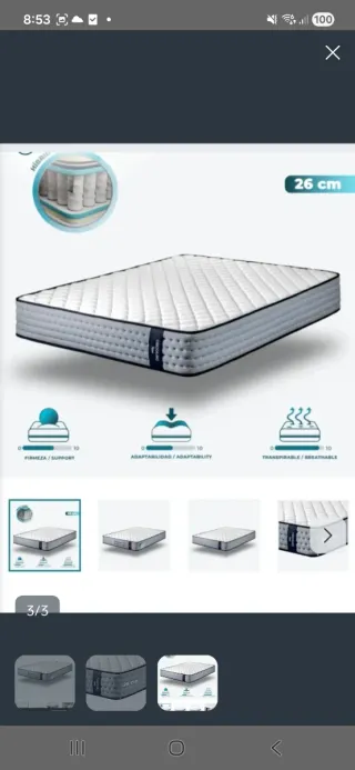 Colchón individual más somier de regalo. Es d 80cm