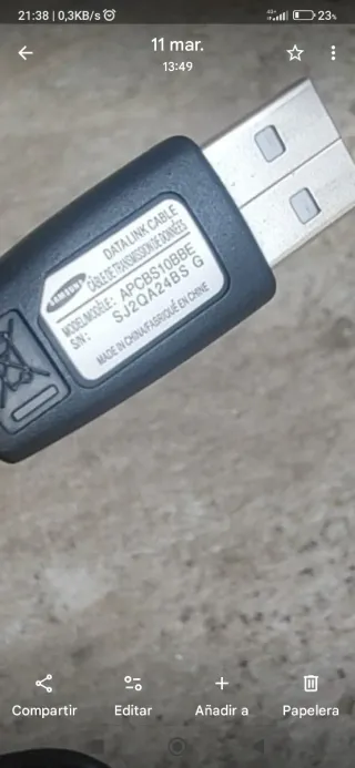 CABLE CARGADOR ORIGINAL USB SAMSUNG