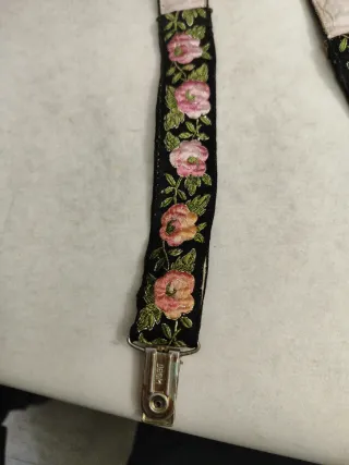 Tirantes vintage seda natural flores,.