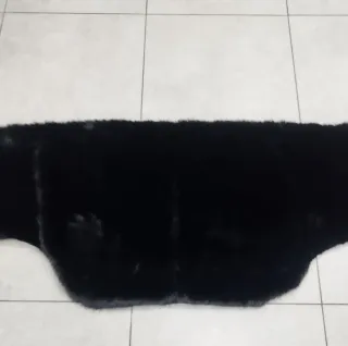 Stola in pelliccia sintetica nera larga